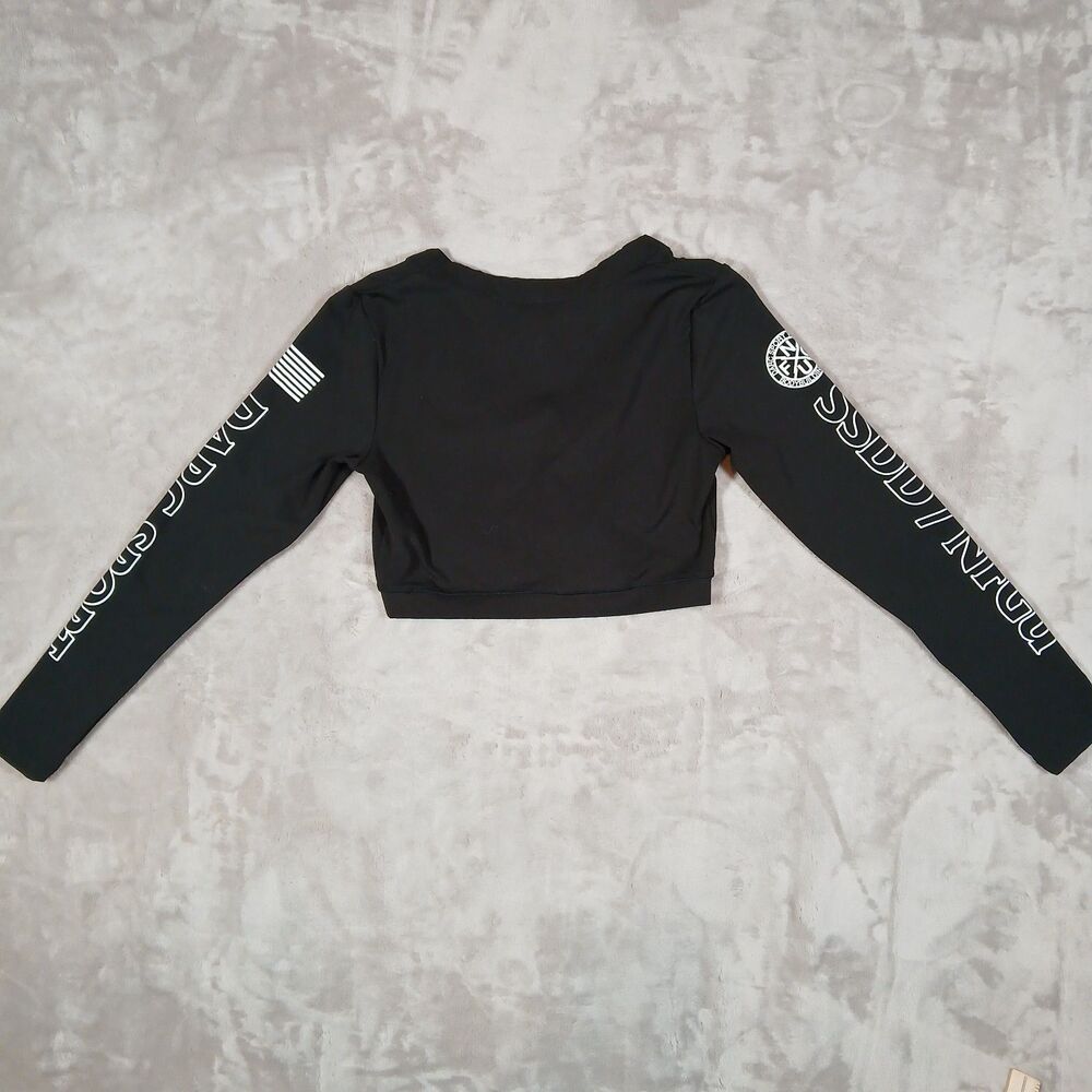 Darc Sport SHE Wolves Crop Top Womens M Black Limited 32/500 Long Sleeve - Picture 3 of 8